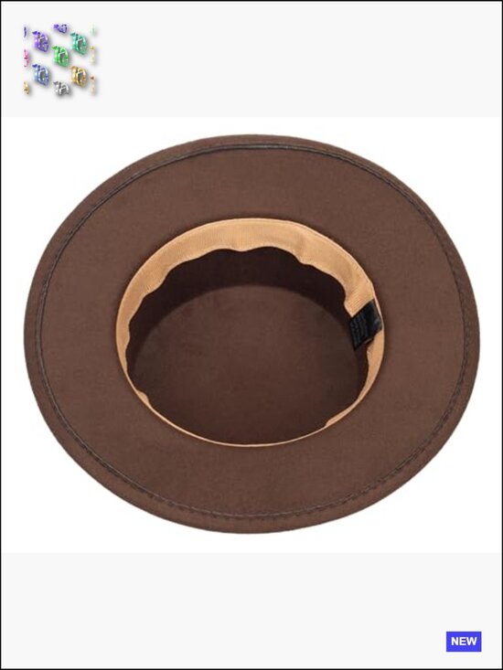 Classic Fedora Flat Top Hat Felt Boater Church Derby Cap Adjustable Unisex